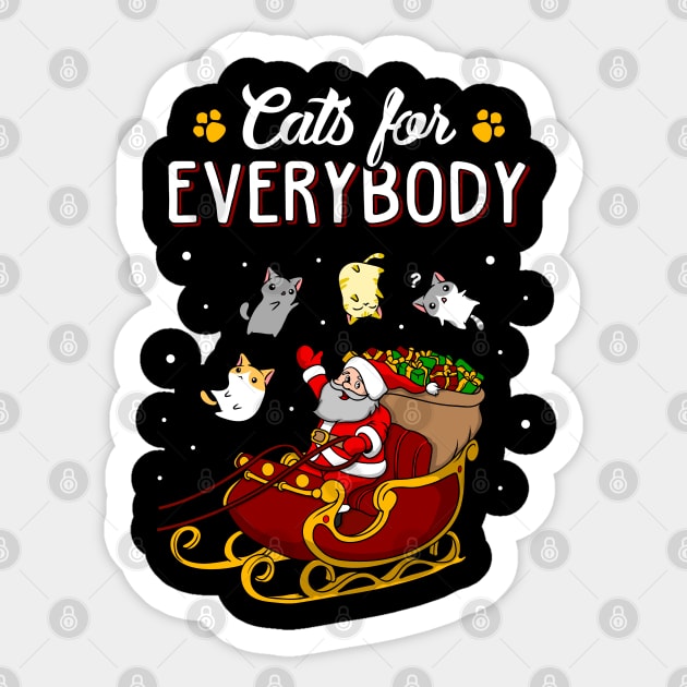 Cats For Everybody. Cat Lover Ugly Christmas Sweater. Sticker by KsuAnn